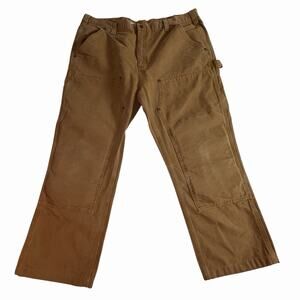 Carhartt B136 DKB Double Knee Work Pants Mens 38x30 Brown Duck Carpenter Relaxed